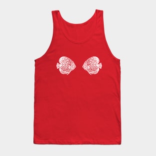 Discus Fish in Love - cute hand drawn aquarium fish design Tank Top